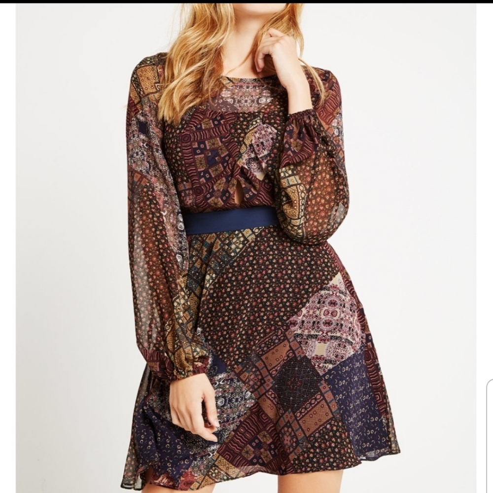 Bcbgeneration Patchwork Dress Size 4 - image 1